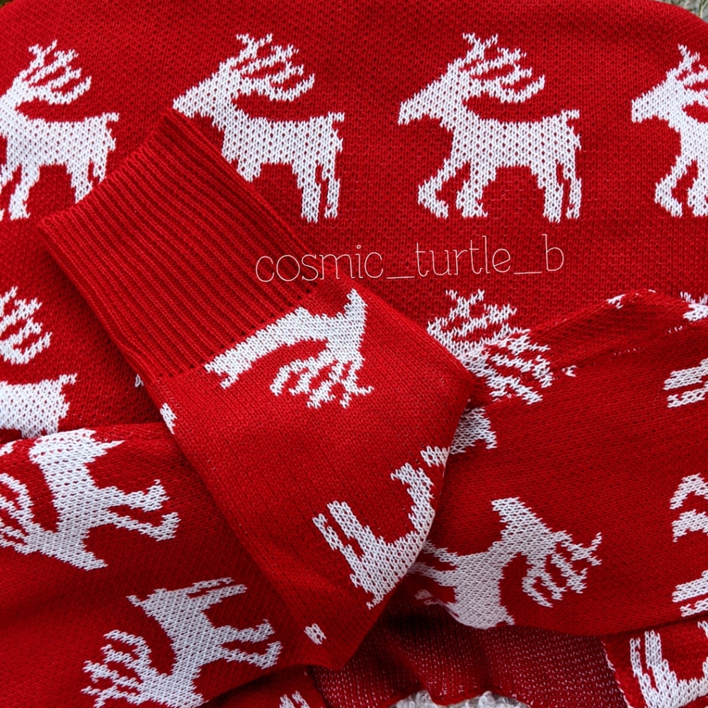 New Christmas Long Reindeer Pocket Cardigan - Picture 2 of 7